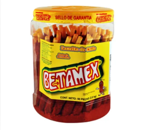 Vista 2 de Banderilla Tarugos Tamarindo Chile - Palitos de caramelo de tamarindo mexicano, 50