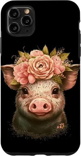 Vista 13 de Pig with Leopard Headband Flower Cute Pig Lover Case for iPhone 17