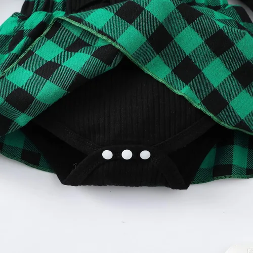 Vista 5 de OPAWO Vestido de niña recién nacida con volantes de encaje de manga largacorta, vestido de niña de flores, mameluco acanalado para otoño e invierno