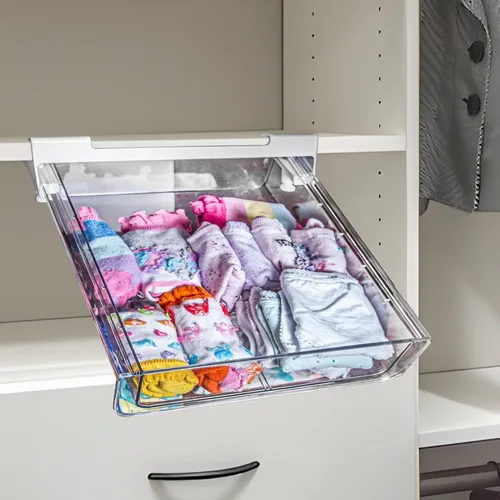 Vista 8 de Cajón extraíble debajo del estante para armarios de cocina, organizador de utensilios de cocina fácil de instalar, convierte tu estante de despensa