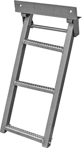 Vista 2 de Buyers Products RS1 - Escalón retráctil negro de 1 peldaño para camión, 17.38 x 15 pulgadas, peldaños antideslizantes, soporte en forma de L, centro