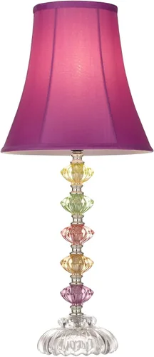 Vista 5 de 360 Lighting - Lámpara de mesa de acento estilo bohemio tradicional y chic, 21" de alto, vidrio multicolor apiladas, campana en forma de orquídea