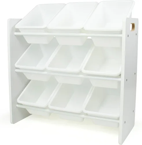 Vista 14 de Humble Crew Organizador de juguetes para niños con 9 contenedores Papeleras blancas/Panel gris