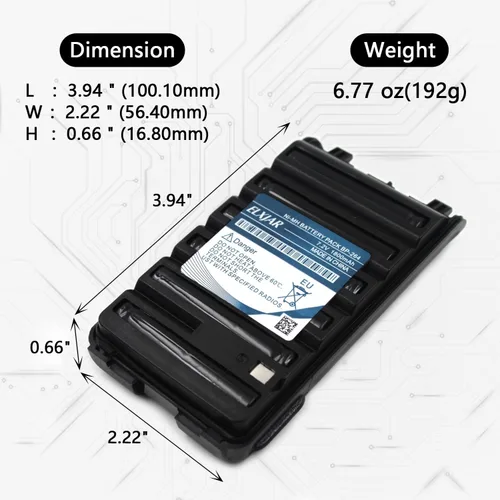 Vista 2 de Paquete de 2 baterías de repuesto de 7.2V 1800mAh BP-264 Ni-MH para Icom IC-T70A IC-T70E IC-V80 IC-U80 IC-F3001 IC-F3101D IC-F3103D IC-F4101D