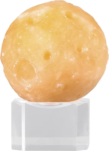 Vista 8 de Nupuyai Escultura de bola de cristal Moon Planet con soporte acrílico, esfera redonda, decoración de piedra de cristal para mesa de oficina en casa