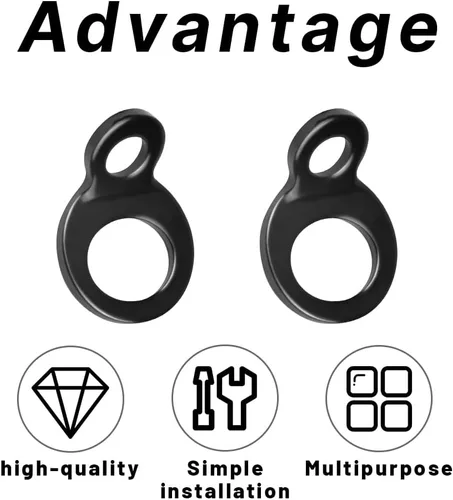 Vista 4 de 10 anillos de correa de amarre, ganchos de anclaje de metal resistente, anillos de anclaje de montaje en garaje para camión, remolque, cámper