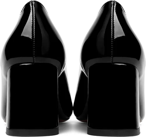 Vista 4 de SHOWFOREST Zapatos de tacón medio grueso para mujer, con puntera puntiaguda, de 2.5 pulgadas