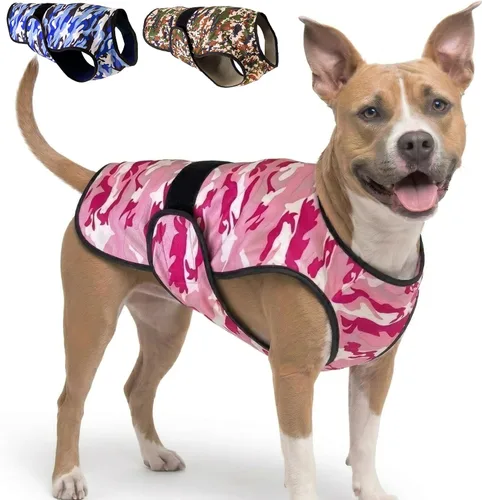 Vista 12 de Chaleco refrescante para perro, chaqueta de refrigeración de microfibra de 2 capas, azul, talla XS Longer cooling duration, balanced comfort, UV