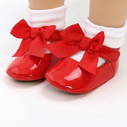 Vista 4 de Zapatos de bebé Mary Jane Flats antideslizantes con suela suave para bebés y niños pequeños, primeros caminantes, para fiestas, Navidad y vestidos