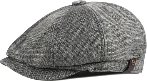 Vista 11 de Gorra de 8 paneles para hombre, estilo vintage, con banda elástica, transpirable, ligera, para conducir cabbie hiedra Caqui