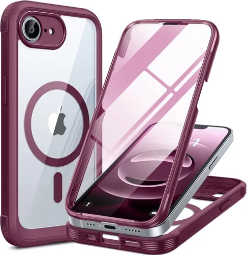 Vista 120 de Miracase - Funda magnética para iPhone 13 Pro Max de 6.7 pulgadas (compatible con MagSafe), transparente, completo, protector de pantalla de vidrio