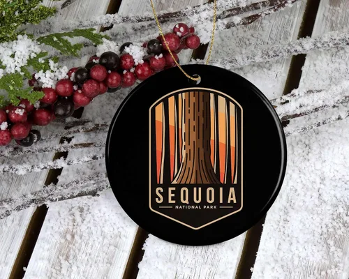 Vista 3 de Adorno del Parque Nacional Sequoia – Regalo del Parque Nacional Sequoia – Adorno de Navidad de Sequoia – Decoración del Parque Nacional Sequoia