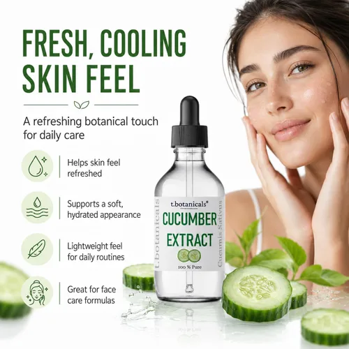 Vista 5 de t.botanicals Extracto de pepino puro, glicerito líquido, suero sin alcohol para mascarilla de lavado facial, formulaciones cosméticas corporales