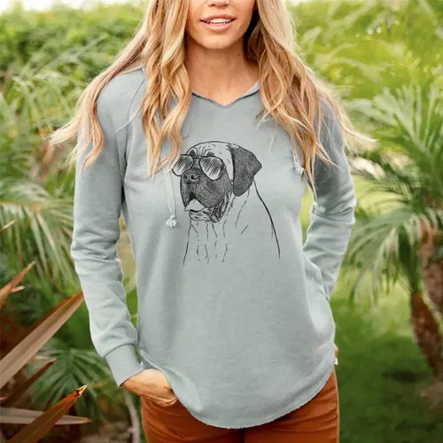 Vista 3 de Inkopious Aviator Sterling The English Mastiff - Womens Cali Wave Hooded Sweatshirt