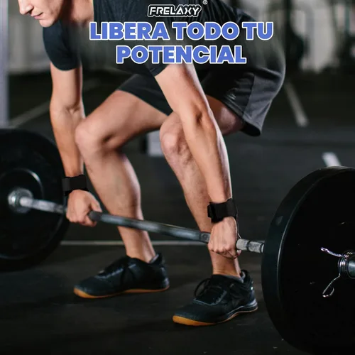 Vista 7 de Frelaxy Correas de muñeca de levantamiento de pesas para mujeres y hombres, agarres de levantamiento de pesas con bucle de muñeca, cuero de doble