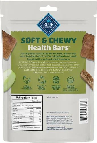 Vista 2 de Blue Buffalo Health Bars Golosinas suaves y masticables de pollo y manzanas