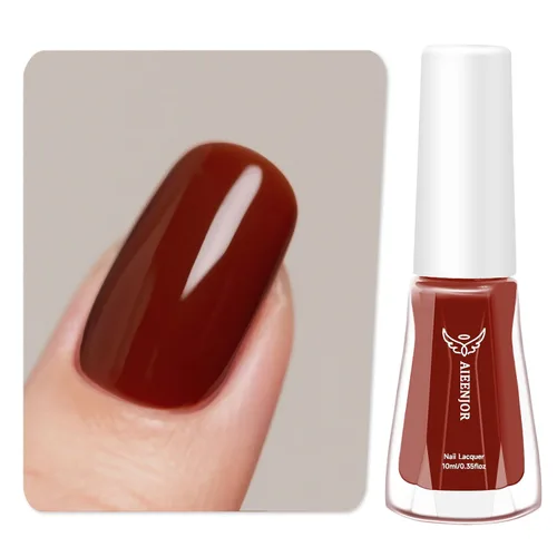 Vista 17 de Esmalte de uñas negro, esmalte de uñas de secado rápido, sin rayas, esmalte de uñas de larga duración para uñas de boda de otoño, manicura acogedora