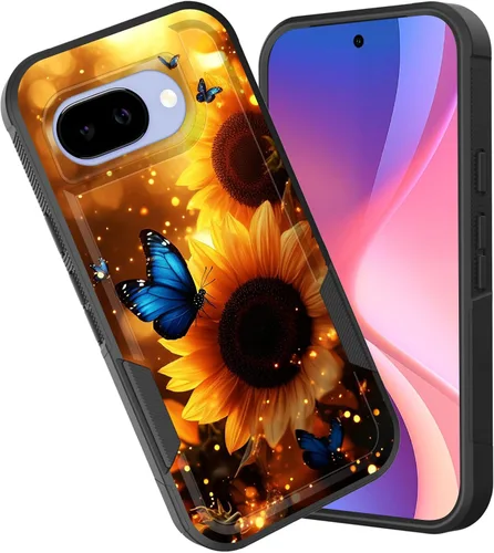 Vista 63 de Funda para Pixel 6A, funda híbrida de doble capa resistente a prueba de golpes de policarbonato duro de silicona suave TPU para Google Pixel 6A