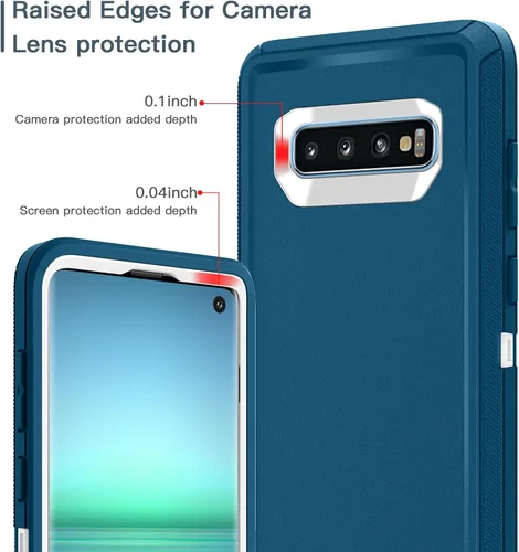 Vista 3 de I-HONVA Funda para Galaxy S10 [no compatible con S10E] a prueba de golpes, polvo y caídas, protección de cuerpo completo de 3 capas