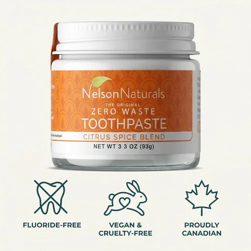 Vista 5 de Nelson Naturals Mezcla de especias cítricas sin flúor Pasta de dientes 3.3 oz