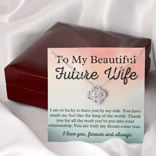 Vista 7 de to My Future Wife Love Knot Necklace - Soulmate Necklaces for Women, Engagement Gift for Girlfriend Soulmate Jewelry Womens Jewelry Gifts Romantic