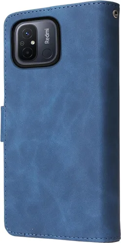 Vista 6 de Asuwish Compatible con Xiaomi Redmi 12C/Poco C55 Wallet Case Protector de pantalla de vidrio templado y cubierta de cuero con tapa para tarjetero