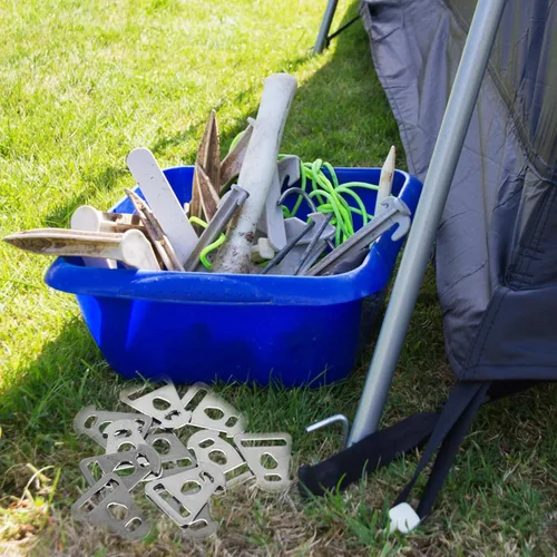 Vista 8 de BESPORTBLE Gancho de hebilla triangular para tienda de campaña, hebilla de cuerda triangular de acero inoxidable para acampar al aire libre, toldo