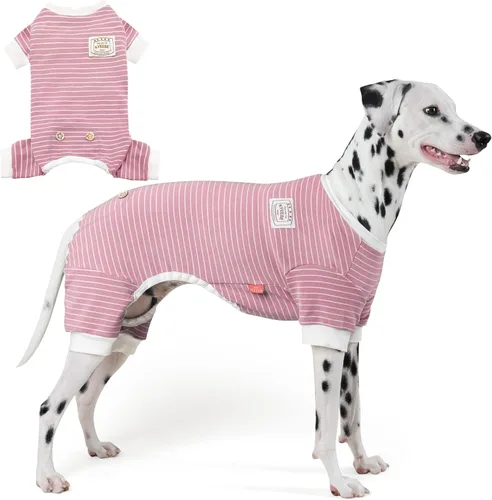 Vista 28 de KYEESE Pijama a rayas para perros pequeños, mameluco elástico para uso 01# Rayas verdes