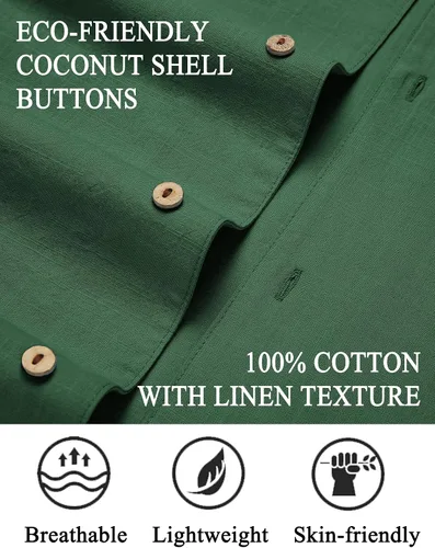 Vista 2 de COOFANDY Men's Short Sleeve Casual Shirt Summer Button Down Shirt Travel Vacation Shirt