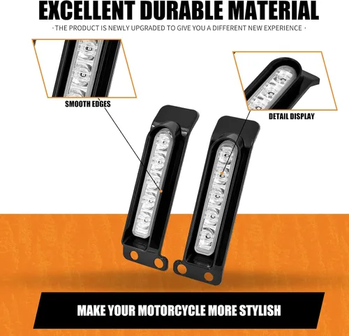 Vista 8 de Luces de Panel de Relleno LED Luces de Guardabarros Trasero Señales de Giro Compatible con Harley Touring Road Glide FLTR Electra Glide FLHT Road
