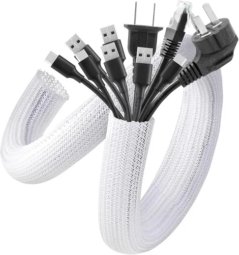 Vista 22 de AGPTEK Cable Sleeve, 10ft - 1 inch Cable Management Cord Hider, Black Negro