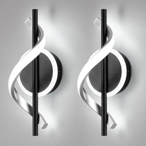 Vista 13 de EIDISUNY Apliques LED de pared para interiores, luces LED de montaje en pared de 12 W, lámpara de pared moderna en espiral, lámpara de pared de 3000