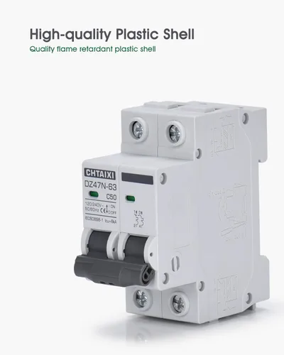 Vista 5 de Interruptor de Circuito en Miniatura AC, Interruptor de Circuito de 6 Amp 120V/240V de 2 Polos para Montaje en Riel DIN, Desconexión de CA Solar