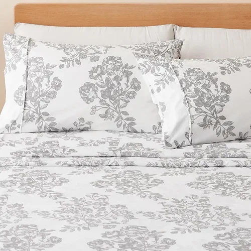 Vista 18 de Juego de sábanas de microfibra con rayas de 3 piezas tamaño individual - Sábanas y fundas de almohada de ropa de cama ultra suaves y cepilladas