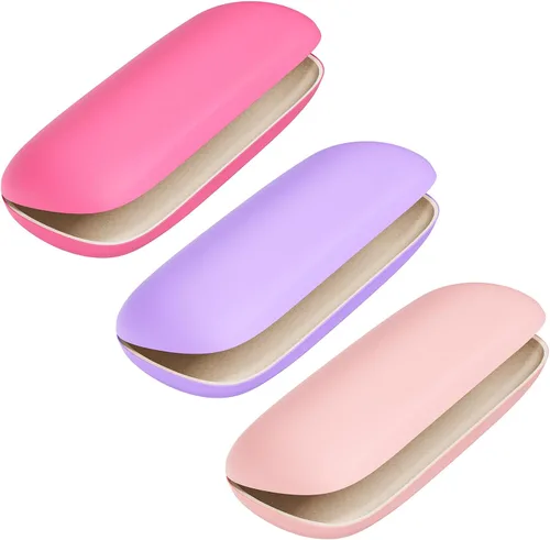 Vista 39 de Funda para gafas, funda protectora de carcasa rígida para gafas, unisex para mujeres y hombres Paquete de 3-Negro
