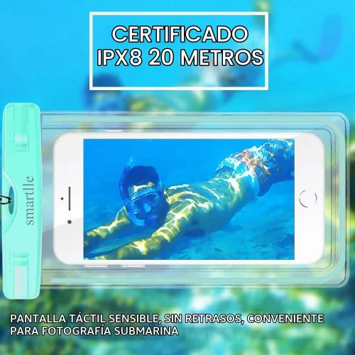 Vista 6 de Funda impermeable para teléfono, paquete de 2 protectores impermeables IPX8 para iPhone 15 14 13 12 11 Pro Max XR XS SE, para Galaxy S24 23