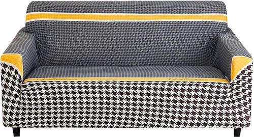 Vista 18 de MBROS Funda estampada para sofá, funda de sofá de tela elástica elástica, 1 pieza, antideslizante, universal, de elastano, protector de muebles