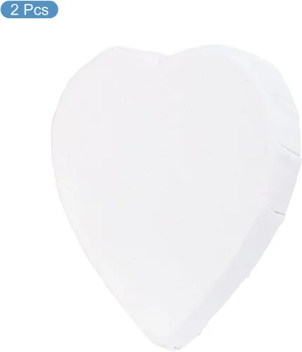 Vista 3 de PATIKIL Lienzos de pintura para pintura, paquete de 2 paneles de madera con forma de corazón de 4 x 4 pulgadas, paneles de arte en blanco estirados