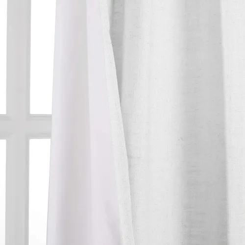 Vista 7 de TWOPAGES Linen Room Darkening Rod Pocket Curtain, Beige White, 36Wx24L #1 Beige Blanco