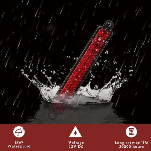 Vista 6 de Tercera luz de freno LED para Armada 04-15, KEWISAUTO luz de freno central roja de montaje alto para Nissan Armada 2005-2015/ Nissan Pathfinder