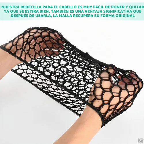 Vista 5 de KETAR 4 redes para el cabello para dormir, 5.5 x 7, gorra de malla viscosa Red para el cabello para prensa de seda; suave y cómoda para un uso