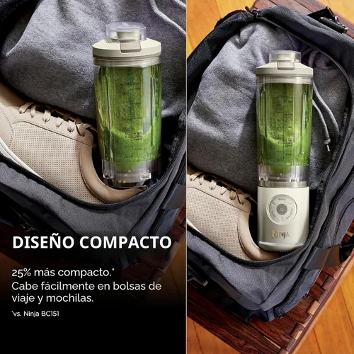 Vista 5 de Ninja Blast Max, licuadora portátil + Twist & Go, batido personal, mezcla, trituración de hielo, 3 programas, inalámbrico, recipiente extraíble