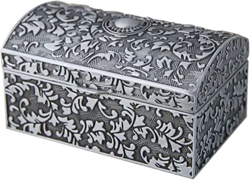 Vista 3 de Organizador de joyero para mujeres y niñas caja organizadora de collares caja de joyería de metal para anillos aretes joyería de almacenamiento