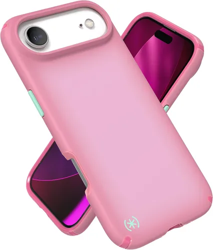 Vista 21 de Speck Presidio LUX - Funda para iPhone 17, compatible con MagSafe, funda protectora delgada, color negro desvanecido/gris pizarra/blanco