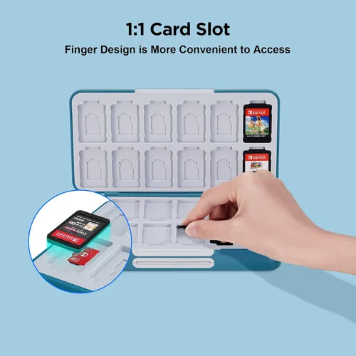 Vista 5 de JINGDU 48-Slot Switch Game Card Case Compatible with Switch Game Cards & micro SD Cards, the Games Holder Organizer Suitable for Switch, Lite & OLED