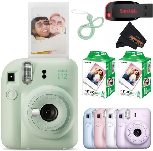 Vista 9 de Fujifilm Cámara instantánea Instax Mini 12 - Blossom Pink con 3 paquetes individuales