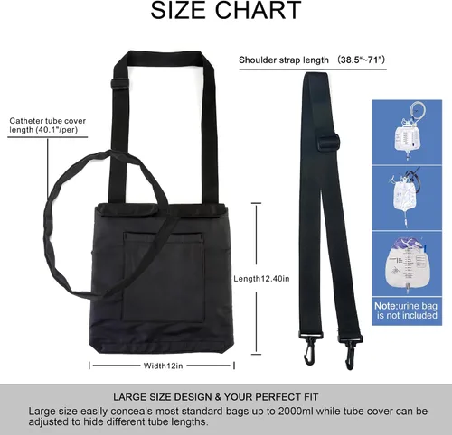 Vista 5 de Soporte para bolsa de drenaje urinario con hebilla de fijación interna correa ajustable para el hombro