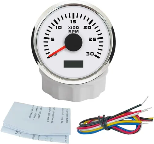 Vista 8 de ELING 52mm Generador 3000RPM Tacómetro con medidor de horas 12V 24V con retroiluminación roja
