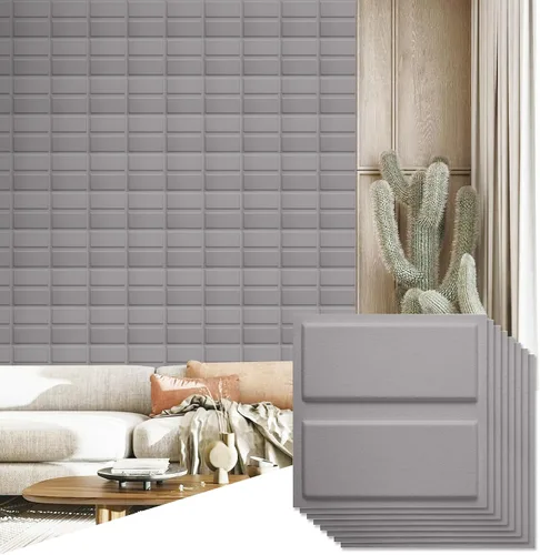 Vista 14 de Paquete de 12 paneles de pared 3D para decoración de pared interior, paneles de pared decorativos para oficina, sala de estar, dormitorio, vestíbulo