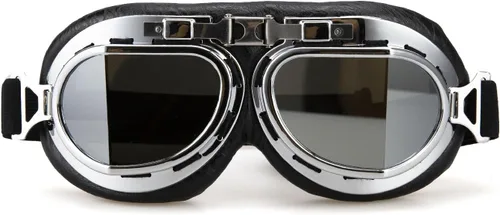 Vista 45 de CRG Sports Gafas de motocicleta estilo aviador, piloto, crucero, scooter, gafas de motocross para hombre, mujer, adulto